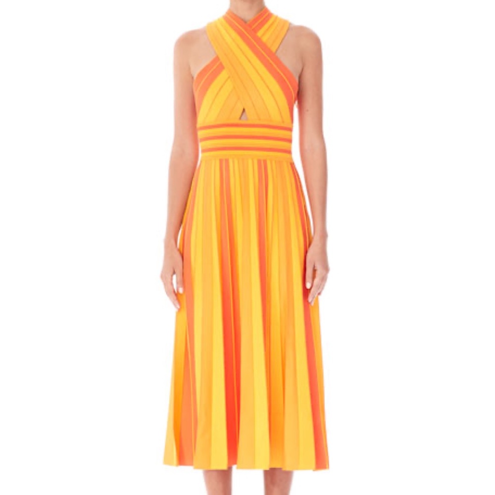 Carolina Herrera Stretch-Knit Halterneck Midi Dress